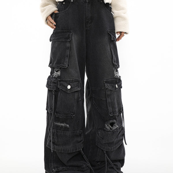 RVNTENG KsG mushwear 韓国 カーゴデニムパンツ ブラック M 1_381a675e-2dfd-4844-b8f7-