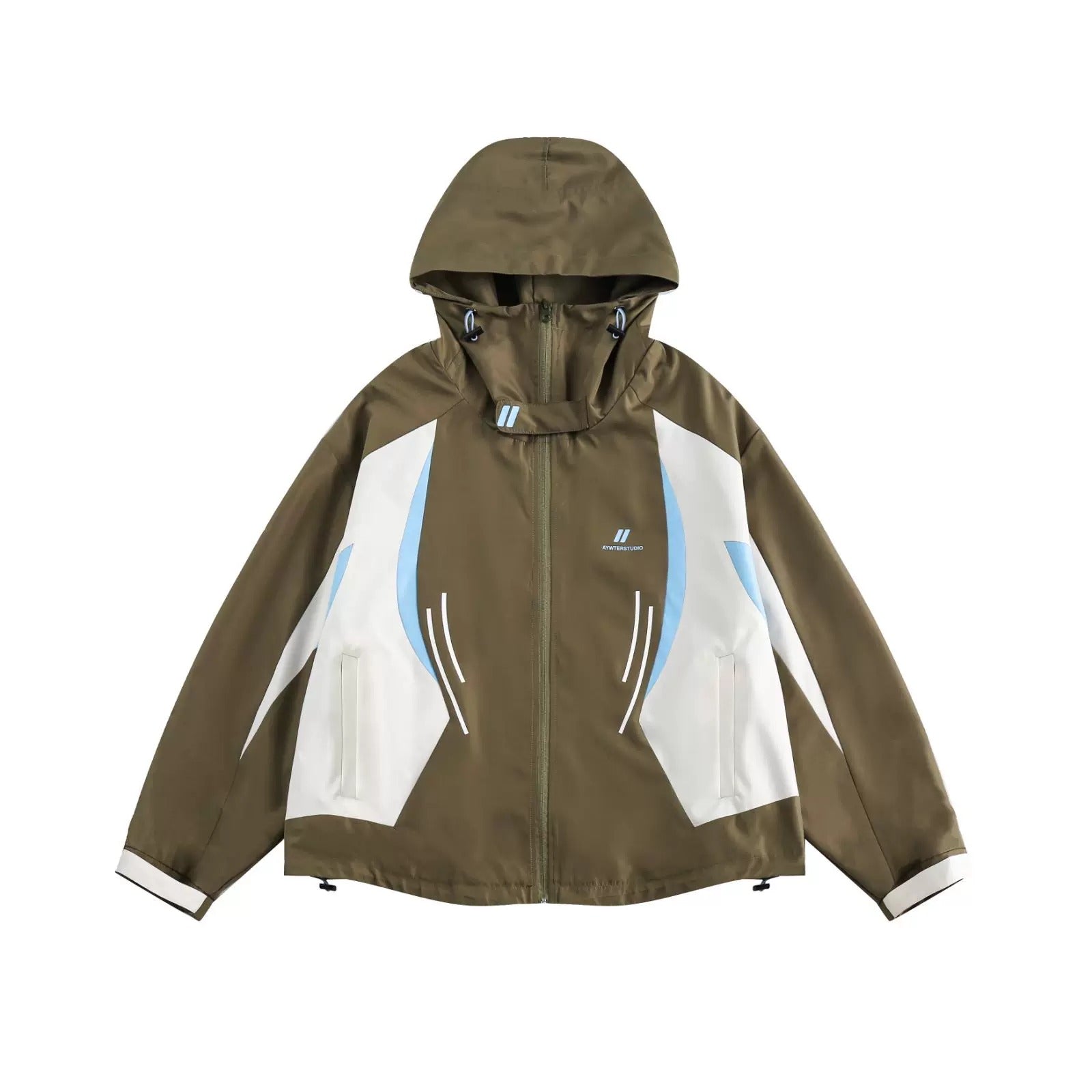 color blocked sporty hooded jacket EZ100