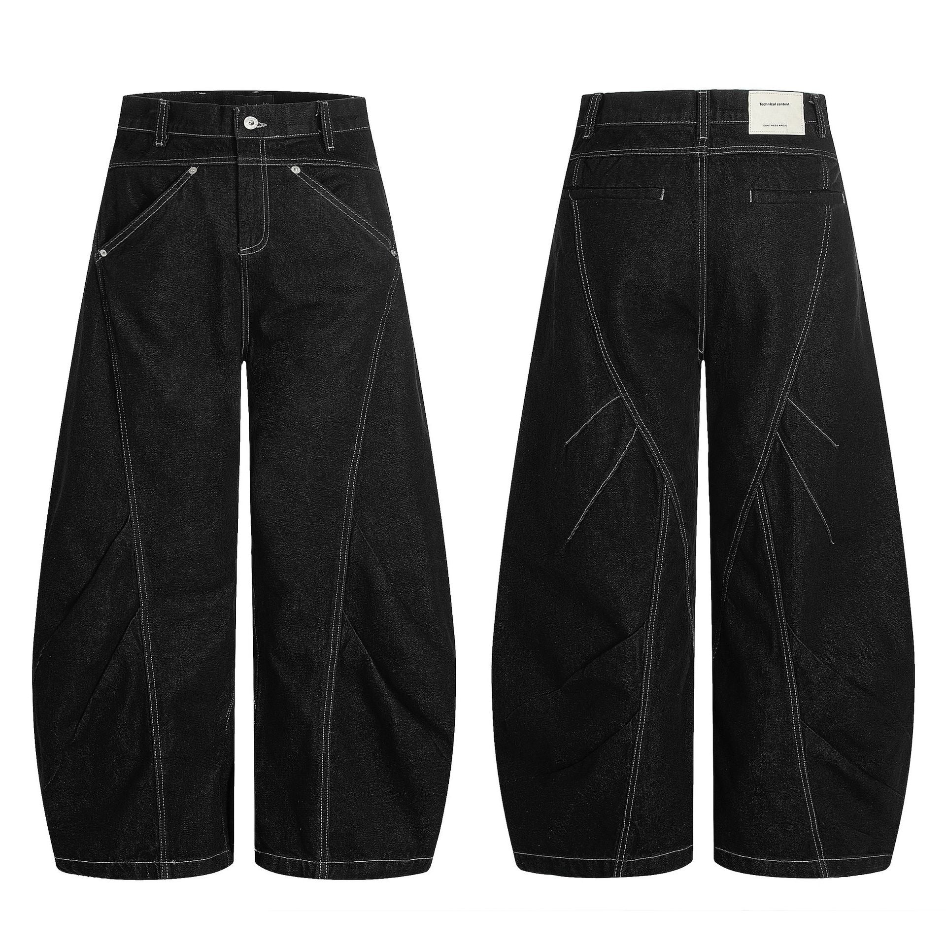 ステッチバルーンワイドデニムパンツ MN9022