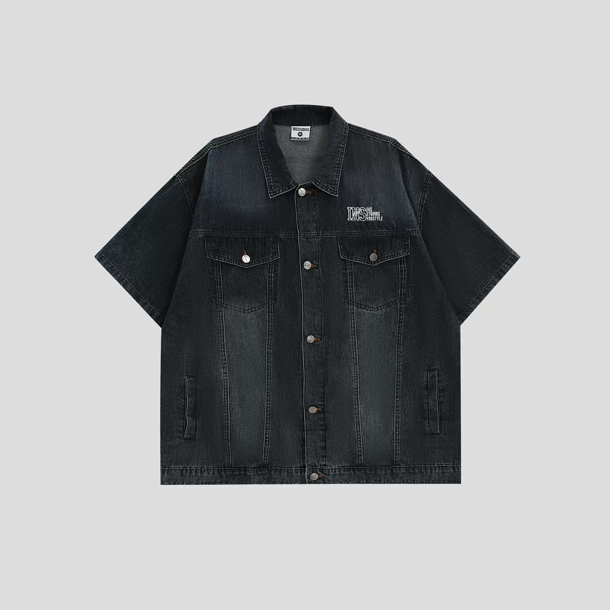 Multi-pocket Gradient Wash Denim Shirt Jacket MW9195