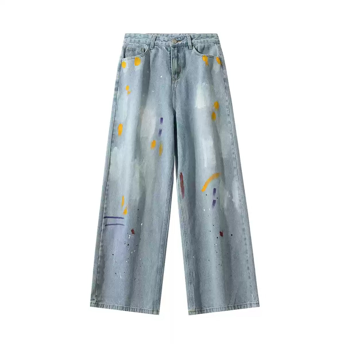 Paint Design Loose Straight Jeans MW9419