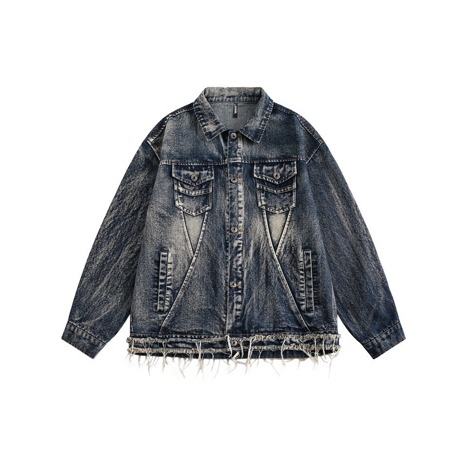 Row Edge Heavy Wash Loose Denim Jacket BX003