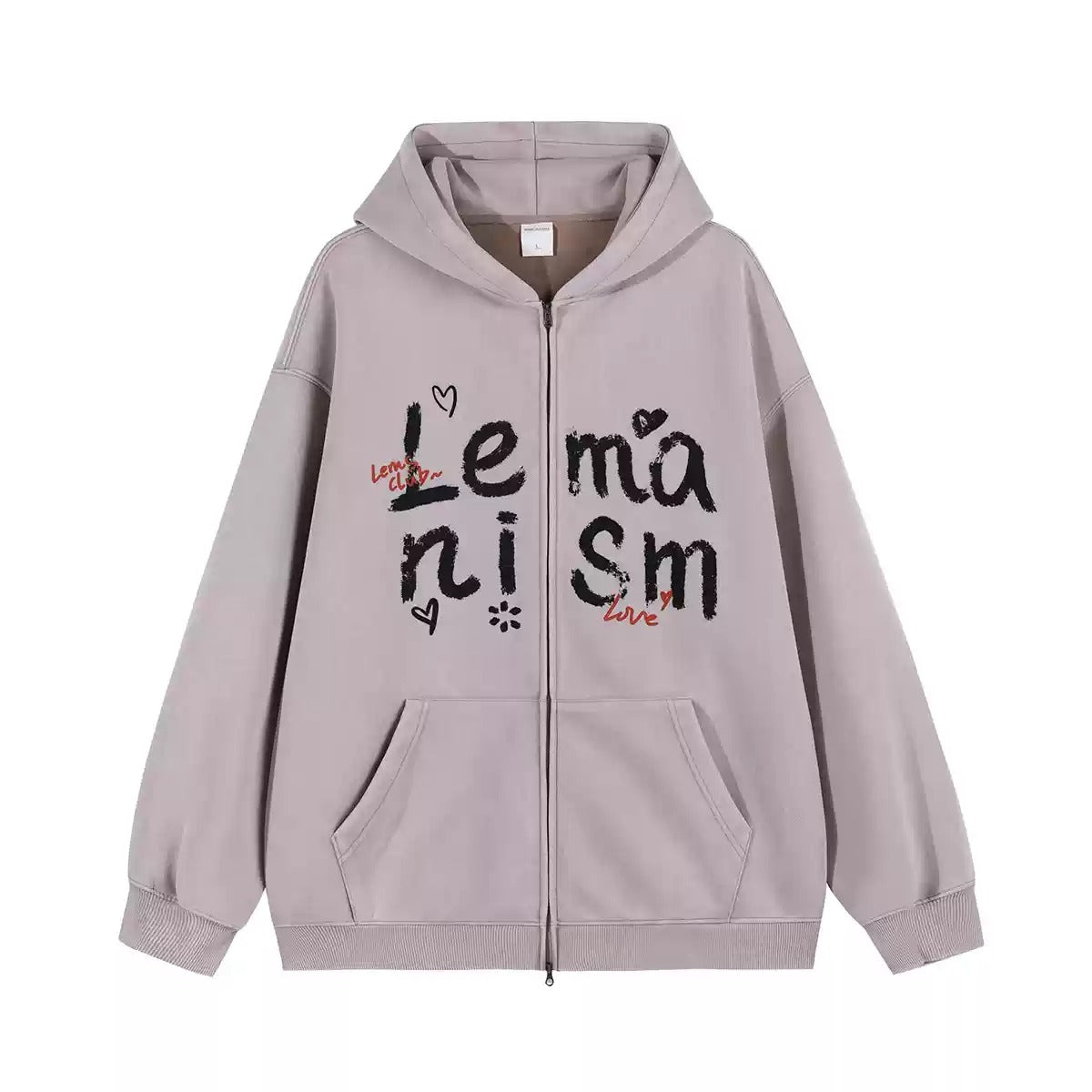 Graffiti Broken Letters Hooded Sweat Parka MW9411