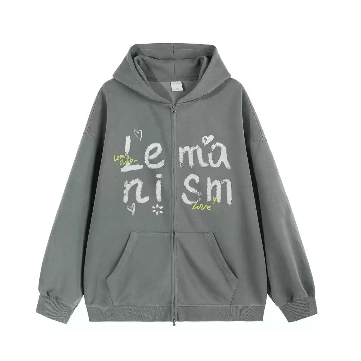 Graffiti Broken Letters Hooded Sweat Parka MW9411