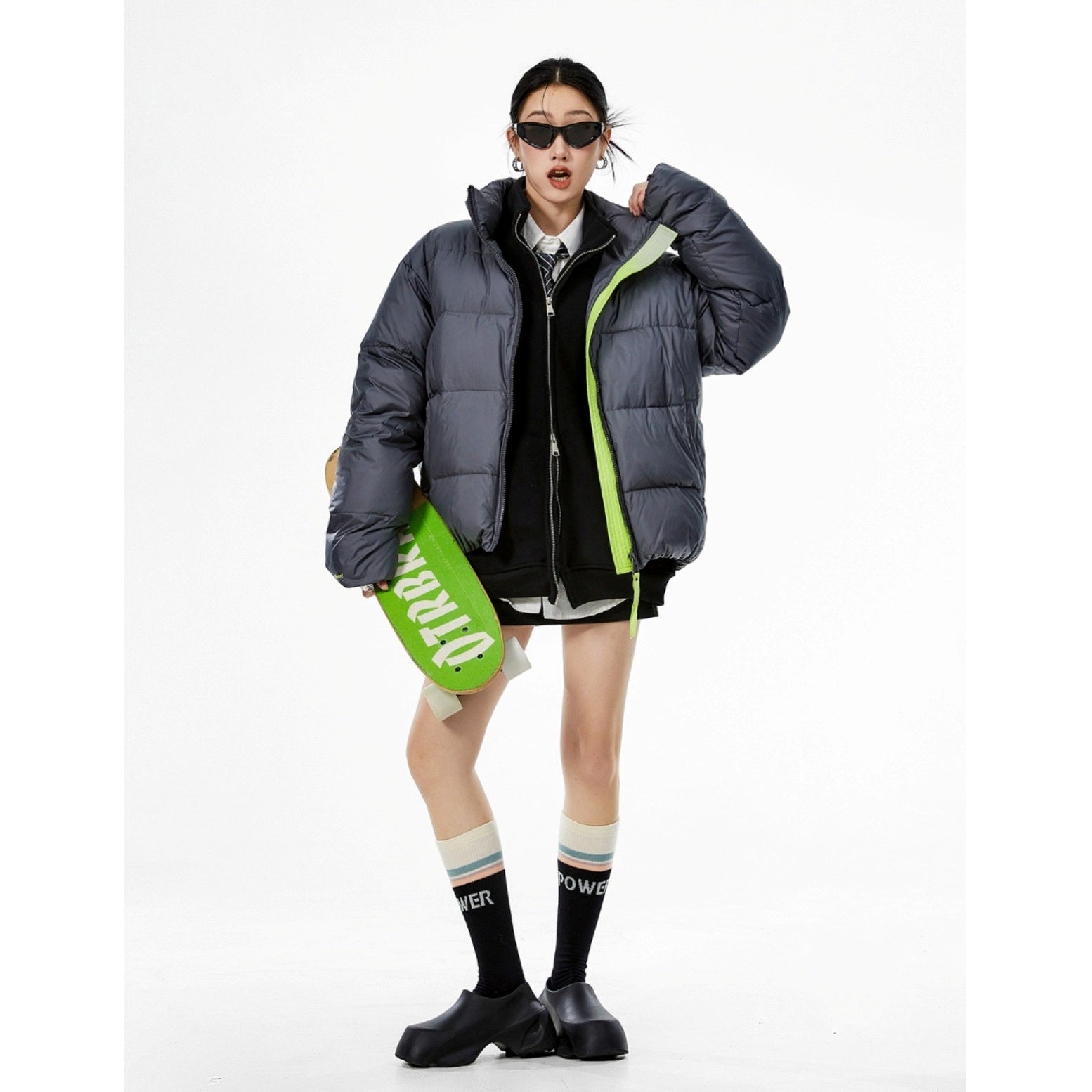 Contrast Color Short Down Jacket IC9002