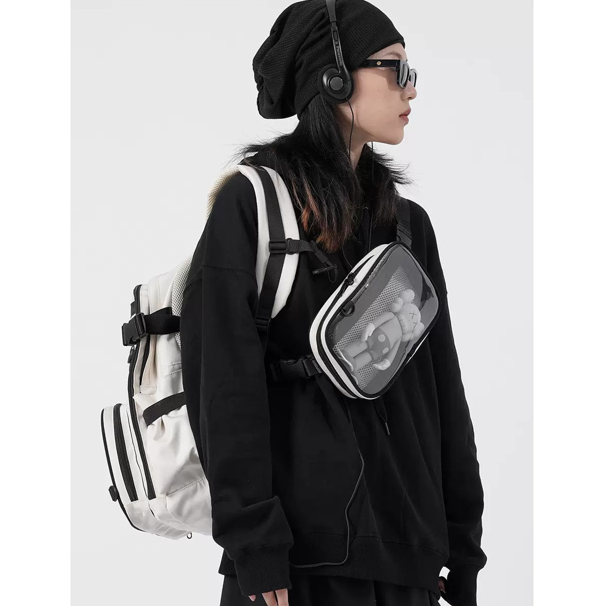 clear pocket pain large backpack BA019