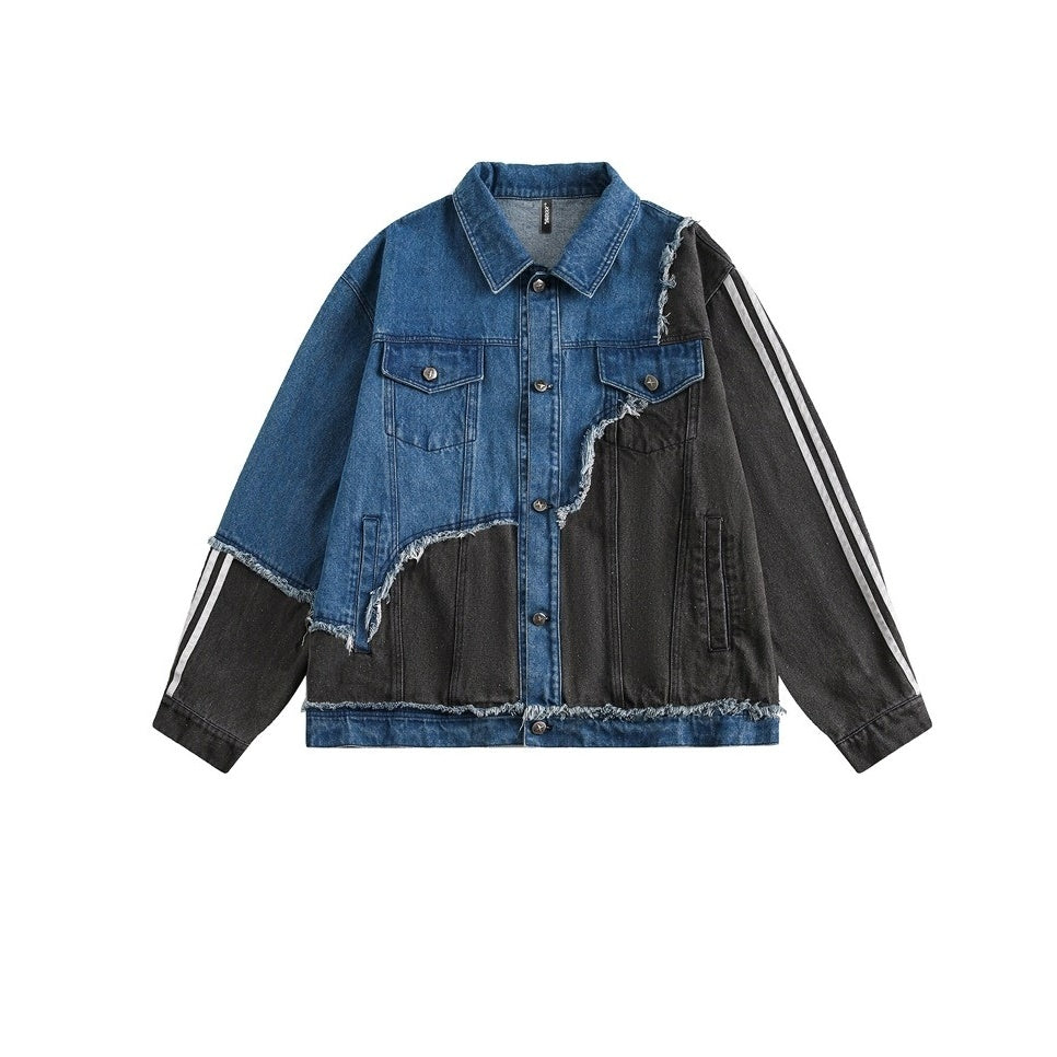 Irregular Stitching Loose Denim Jacket BX001