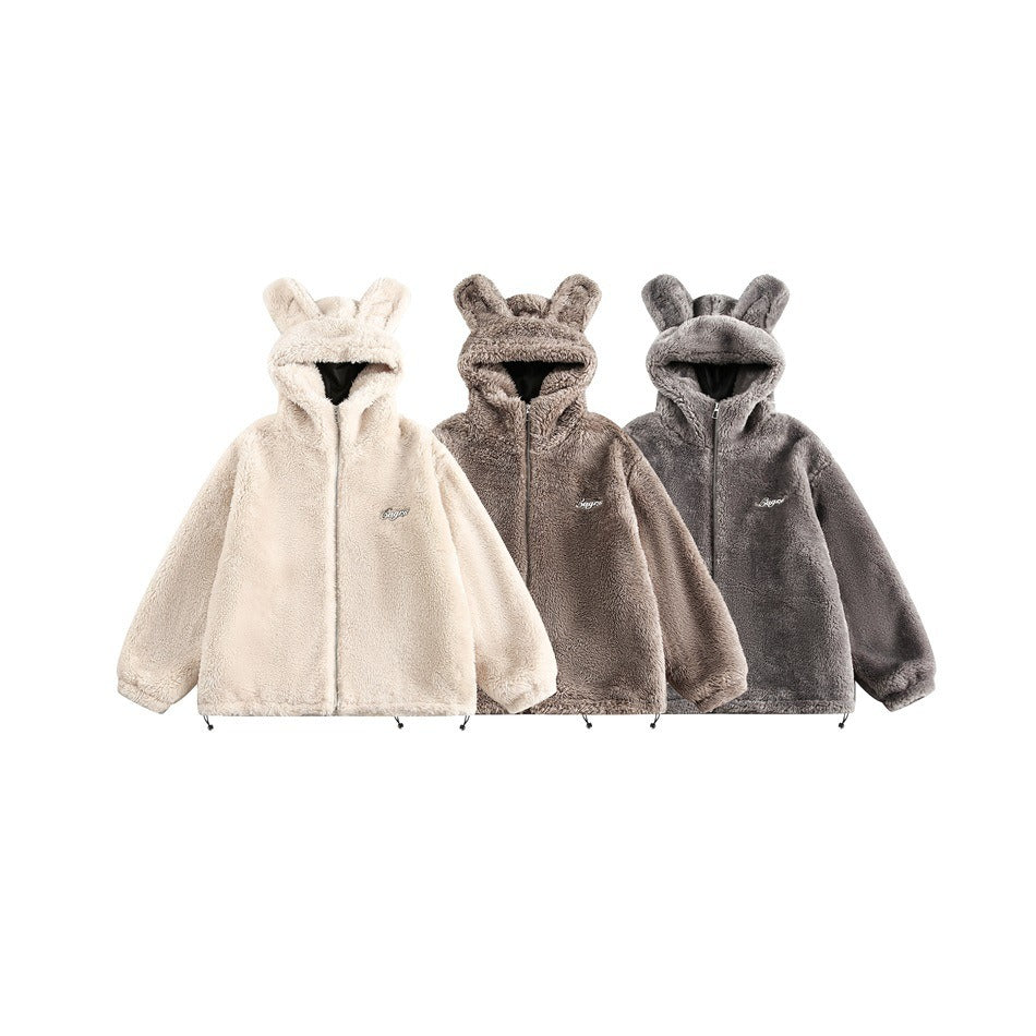 Cute Bunny Ears Hooded Fleece Jacket SP7002