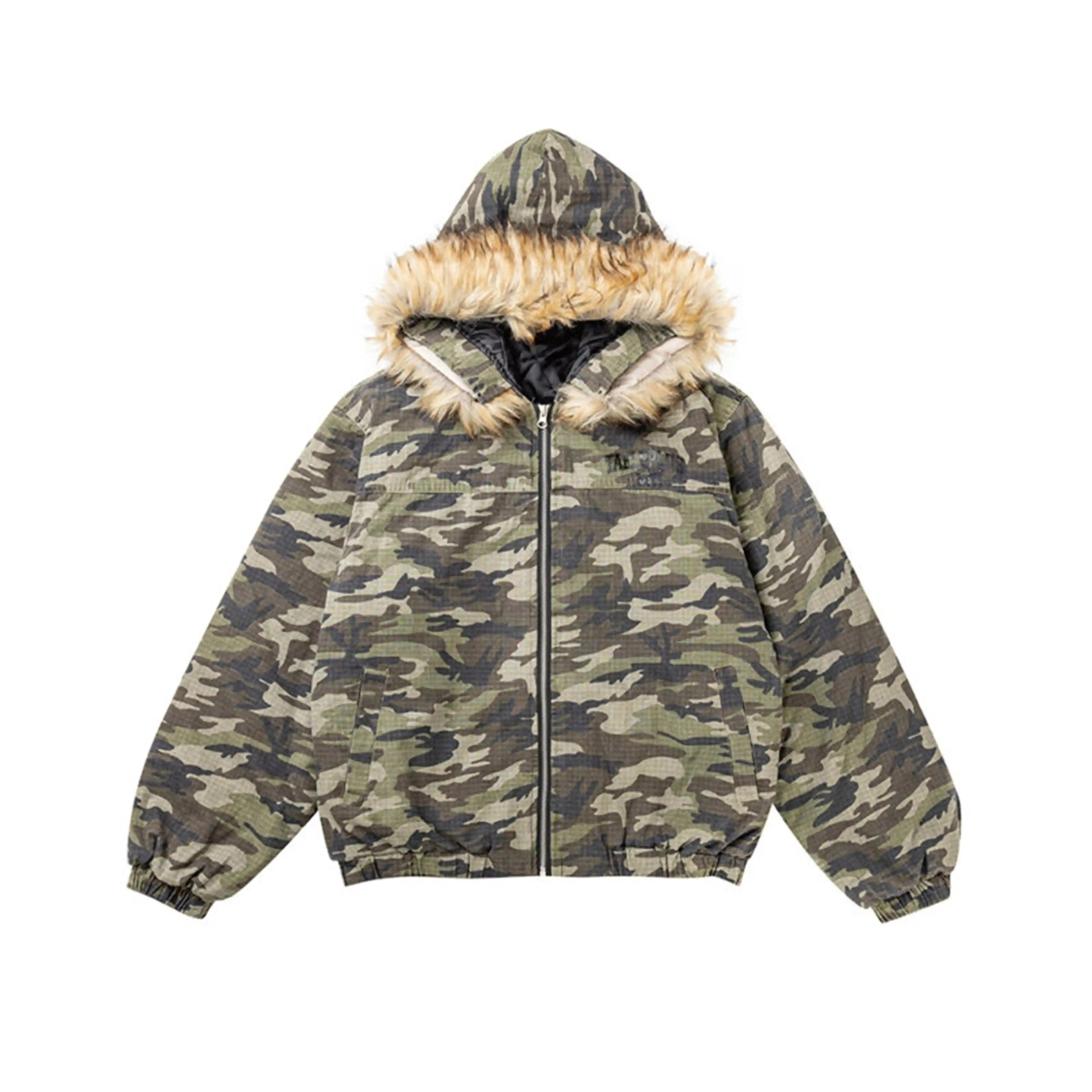 Camouflage Fur Collar Hooded Padded N2B Jacket XO007