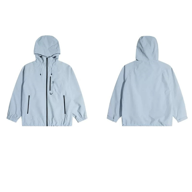 water-repellent solid color hooded jacket  NJ7003