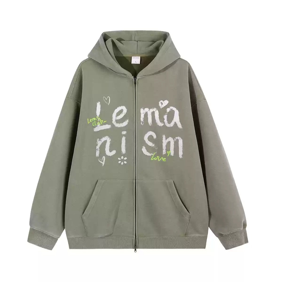 Graffiti Broken Letters Hooded Sweat Parka MW9411