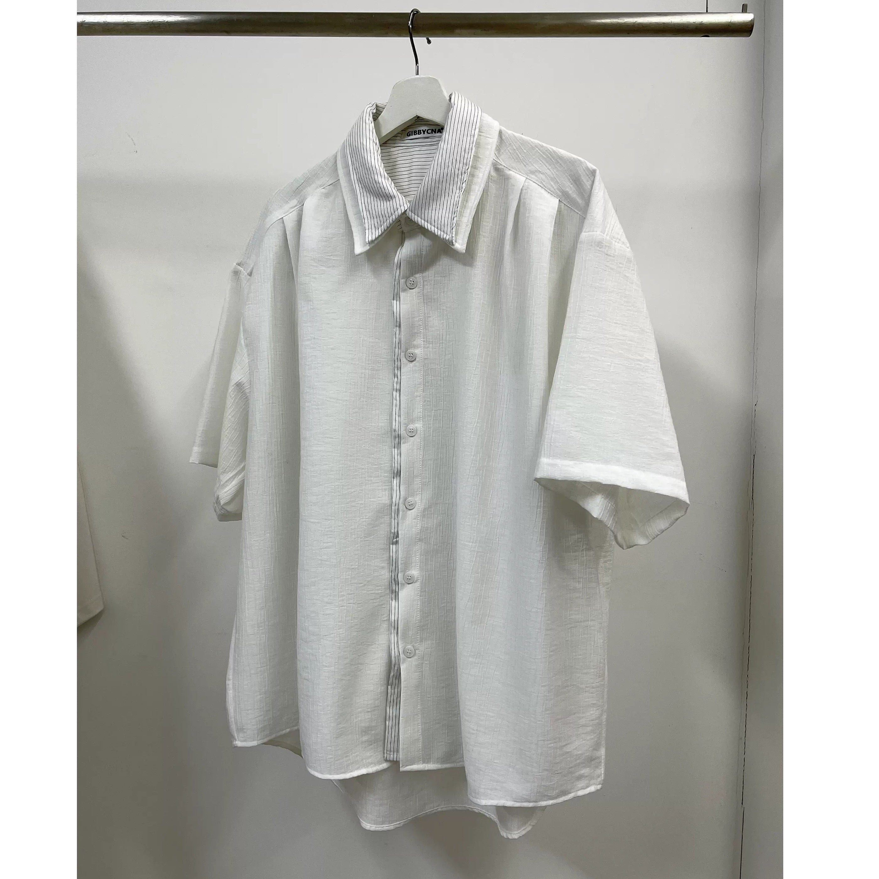 Double Collar Fake Two Short Sleeve Shirt GB7019