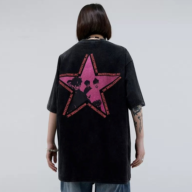 Washed Distressed High Street T-shirt ME017