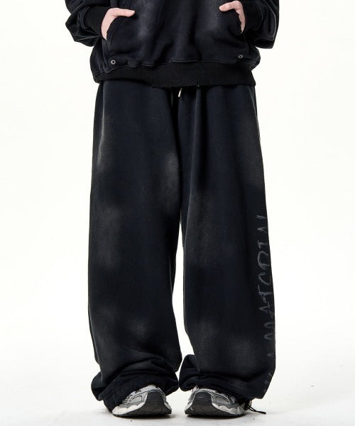 【韓国発】washing loose sweat pants Loose Wash Distressed Sweat Pants HG7042
