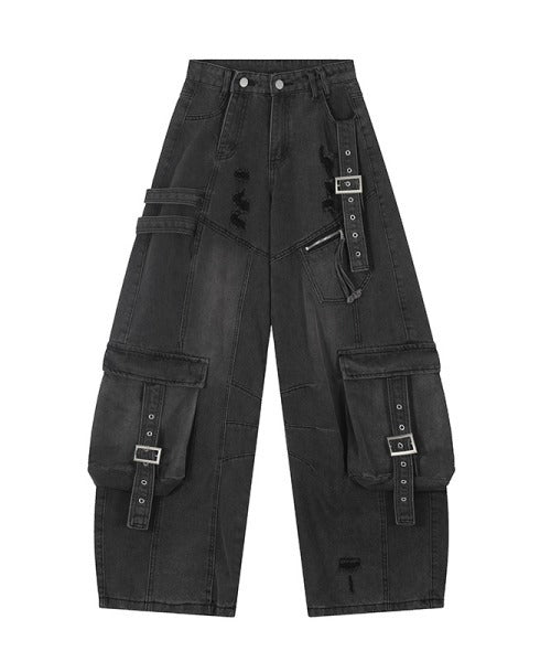 ダメージ加工オーバーサイズカーゴデニムパンツ CK2005