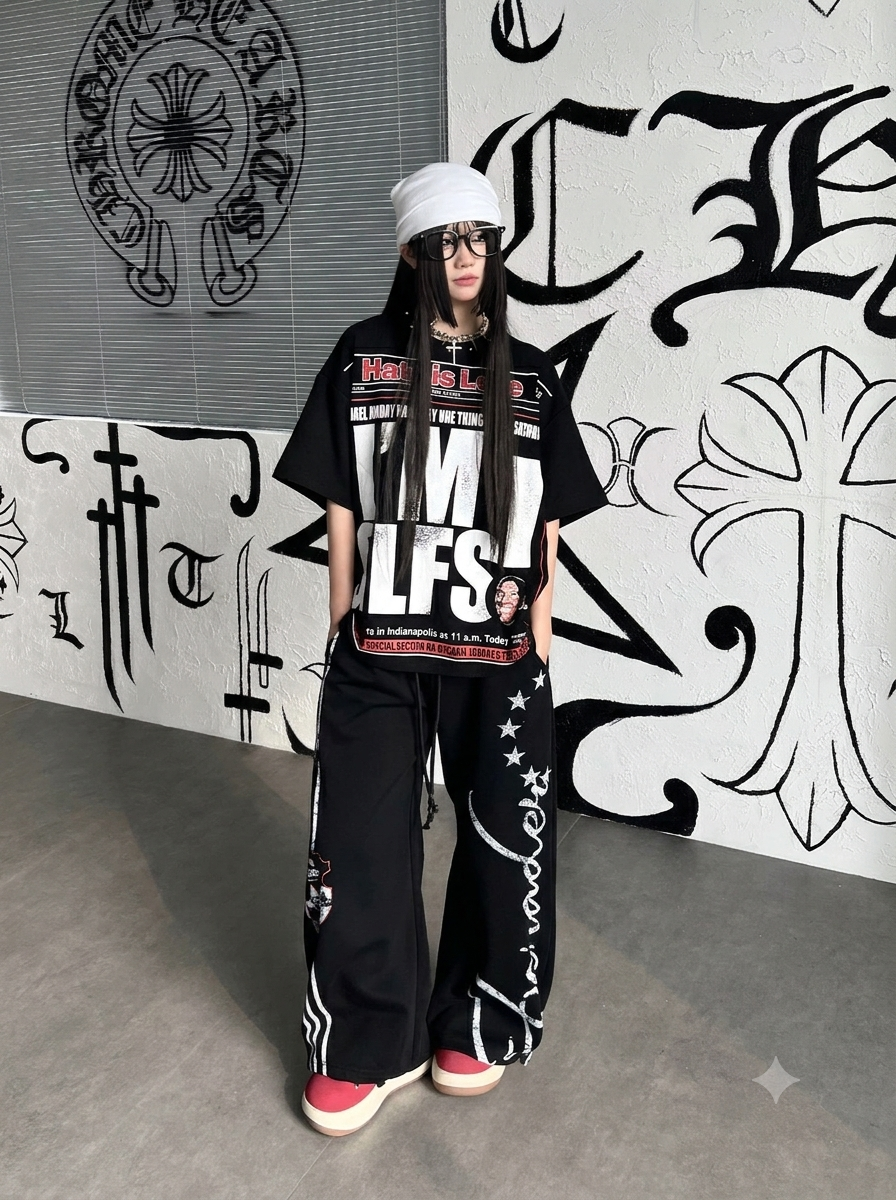 スタッズネックワッフルTシャツ MW10398