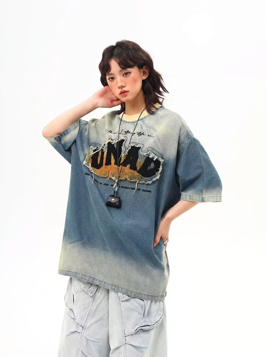 デニムウォッシュオーバーTシャツ MW10395