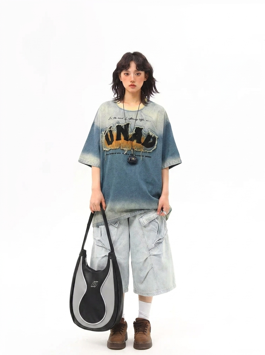 デニムウォッシュオーバーTシャツ MW10395