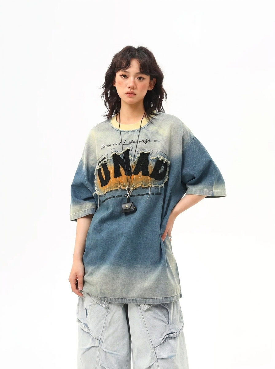 デニムウォッシュオーバーTシャツ MW10395