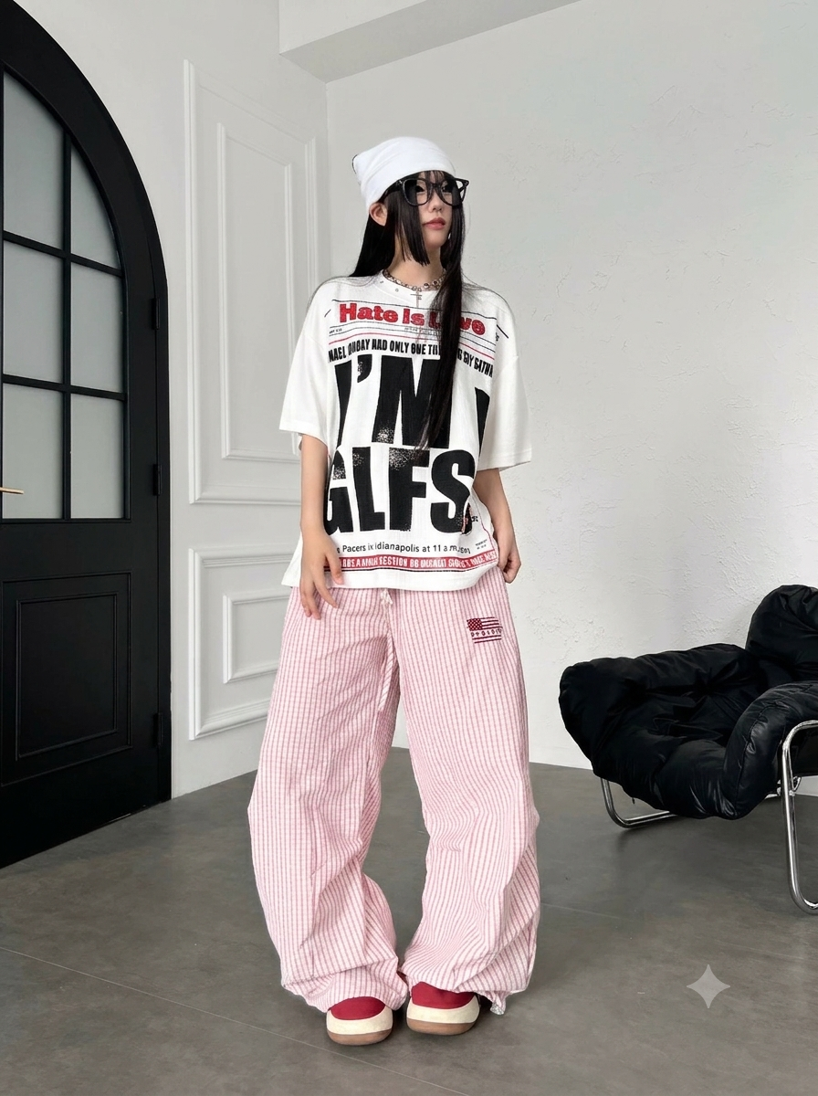スタッズネックワッフルTシャツ MW10398