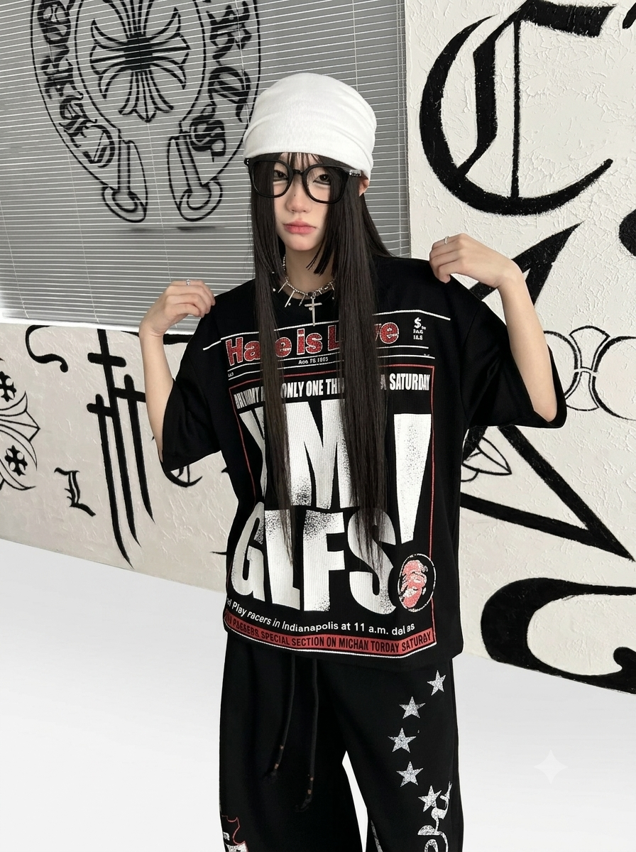 スタッズネックワッフルTシャツ MW10398