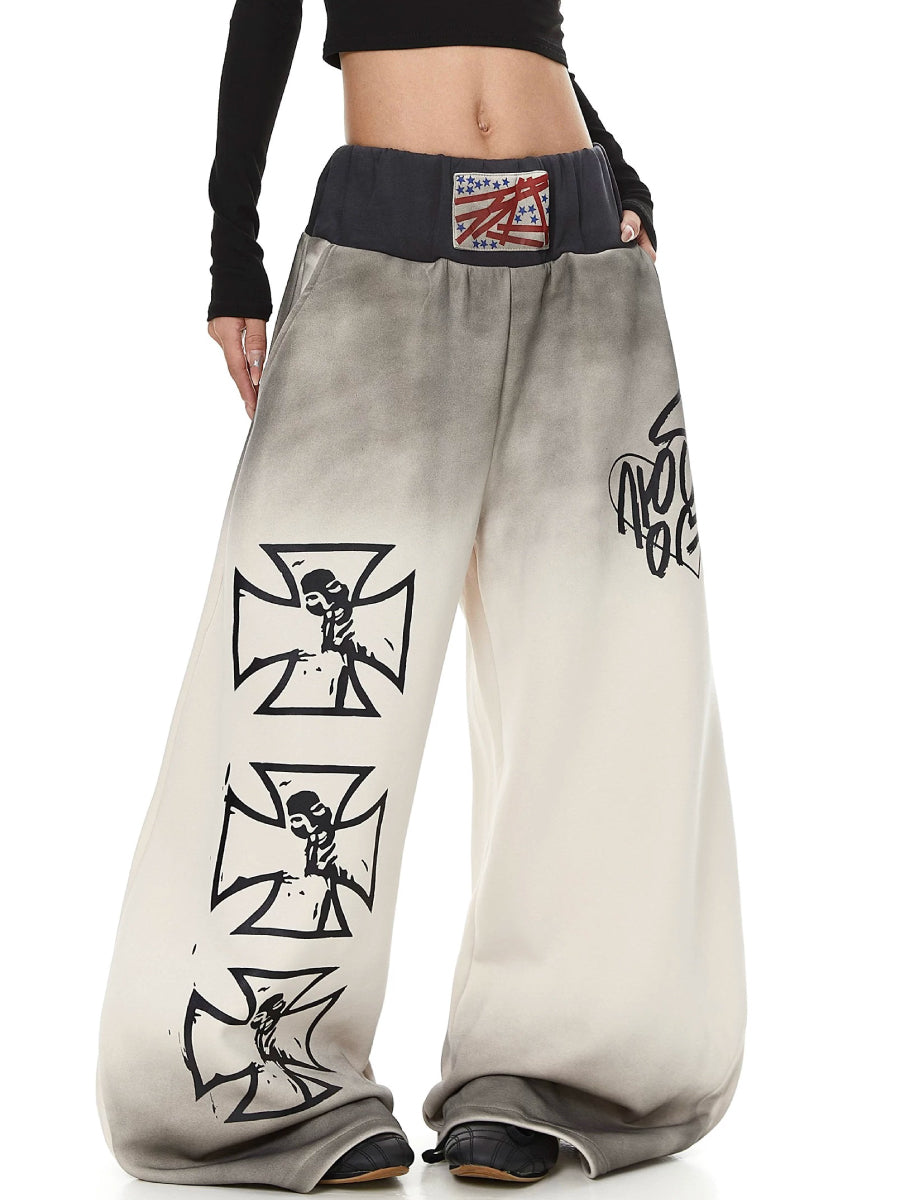 クロスグラフィック グラデーション加工 バルーンスウェットパンツ MW10468