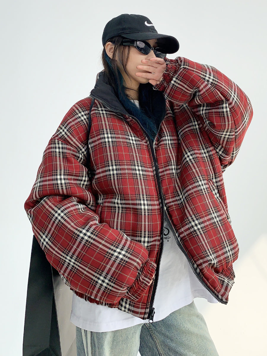 Reversible Plaid Padded Jacket MW9391