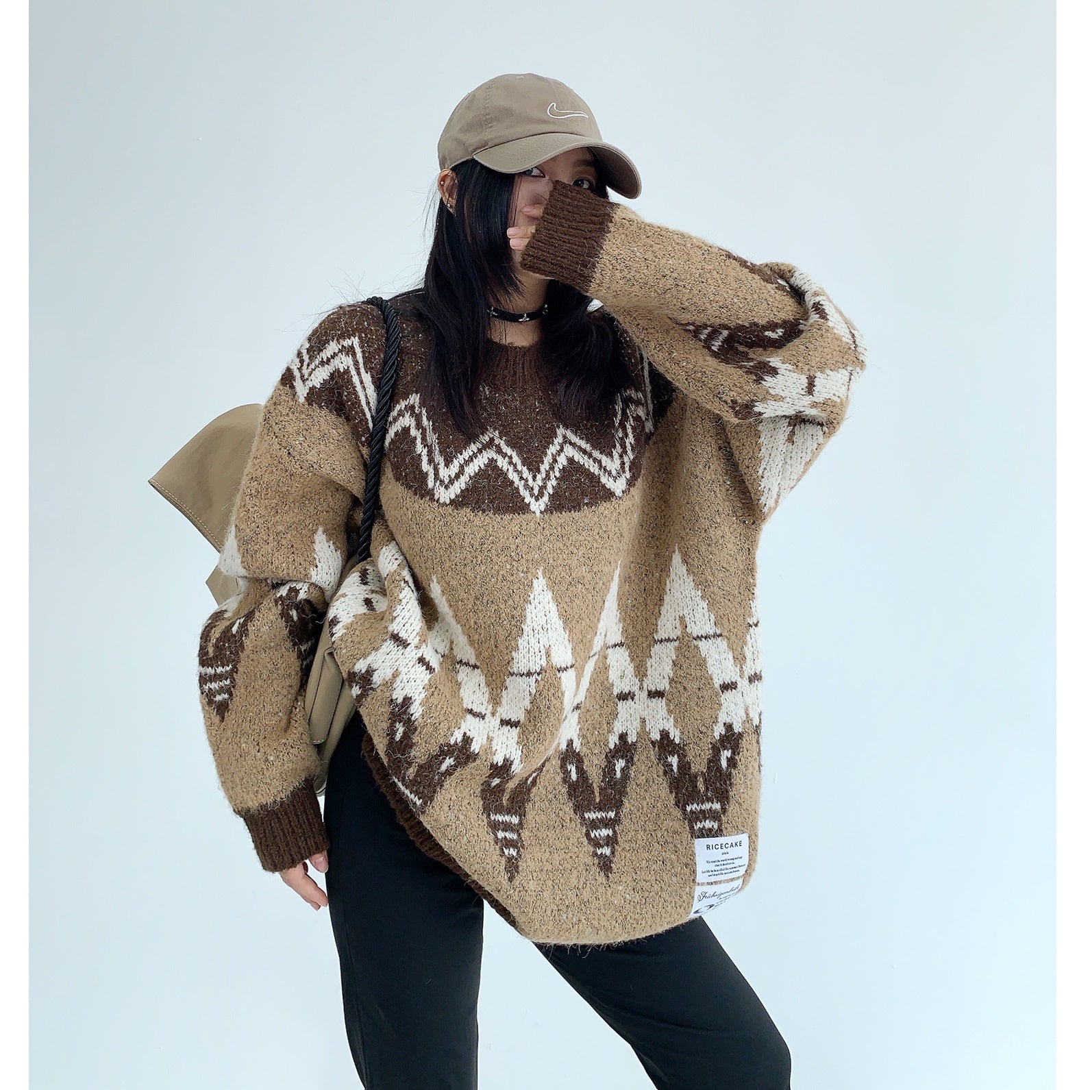 Retro Nordic Style Loose Crewneck Sweater MW9543