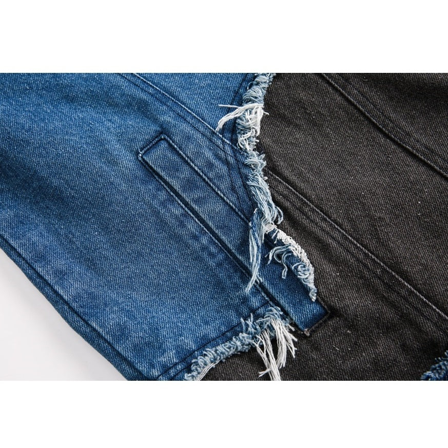 Irregular Stitching Loose Denim Jacket BX001