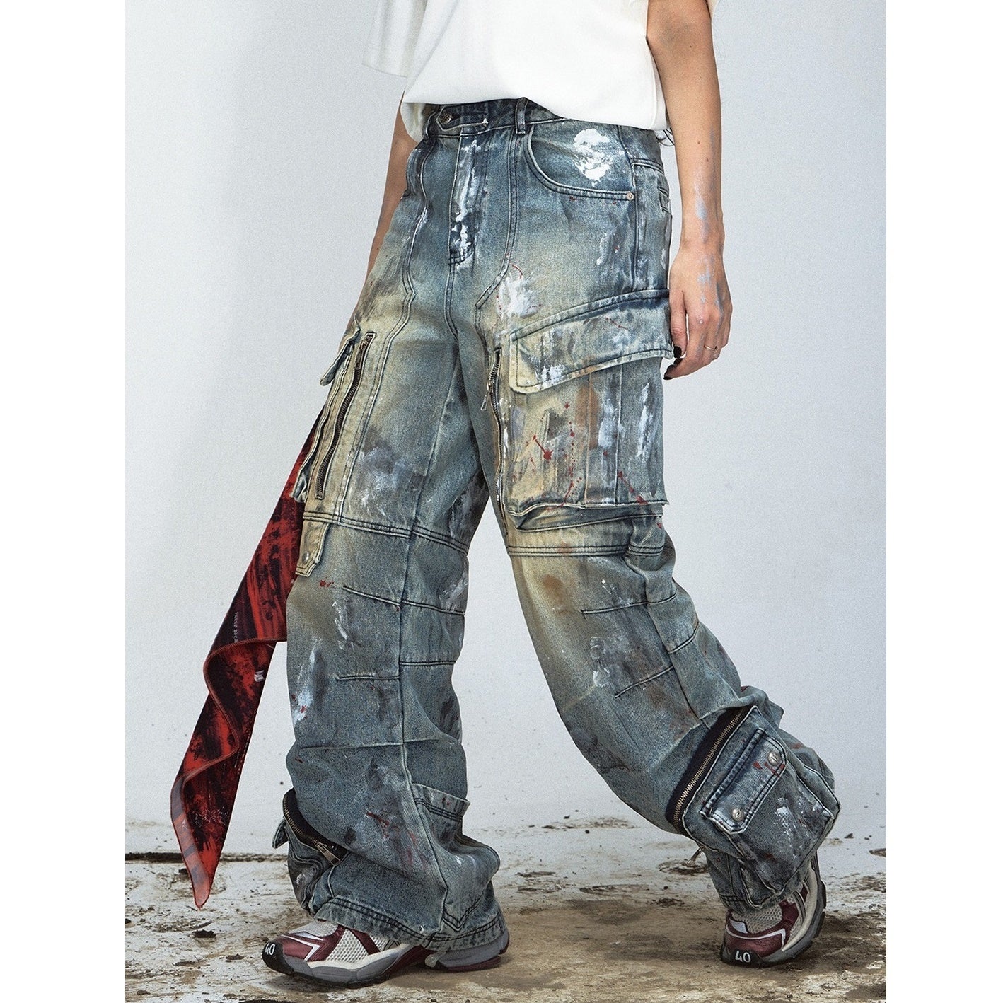 PEOPLESTYLEストリート ポケット レトロ カジュアルパンツ PEOPLESTYLE – AWESOME NODE | ファッション通販