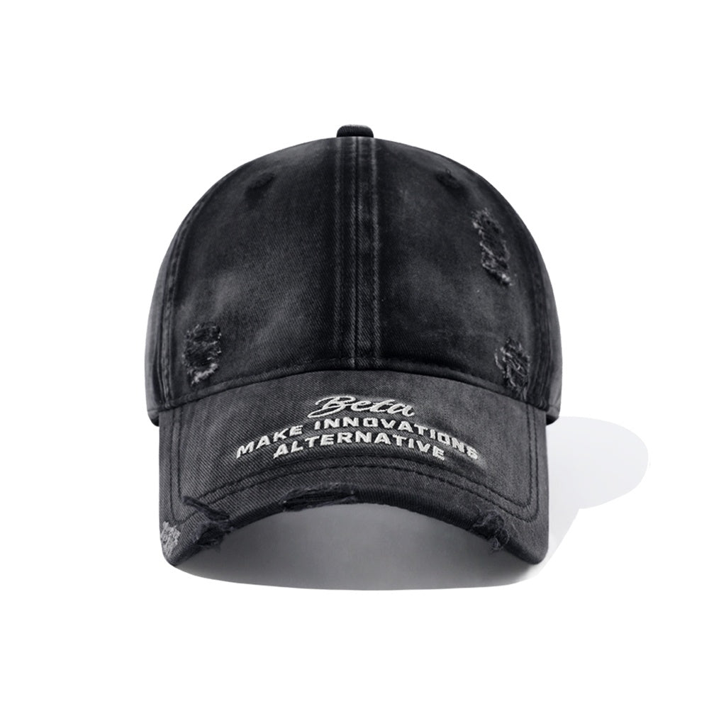 Washed Ripped Wide-brimmed Cap MW10118