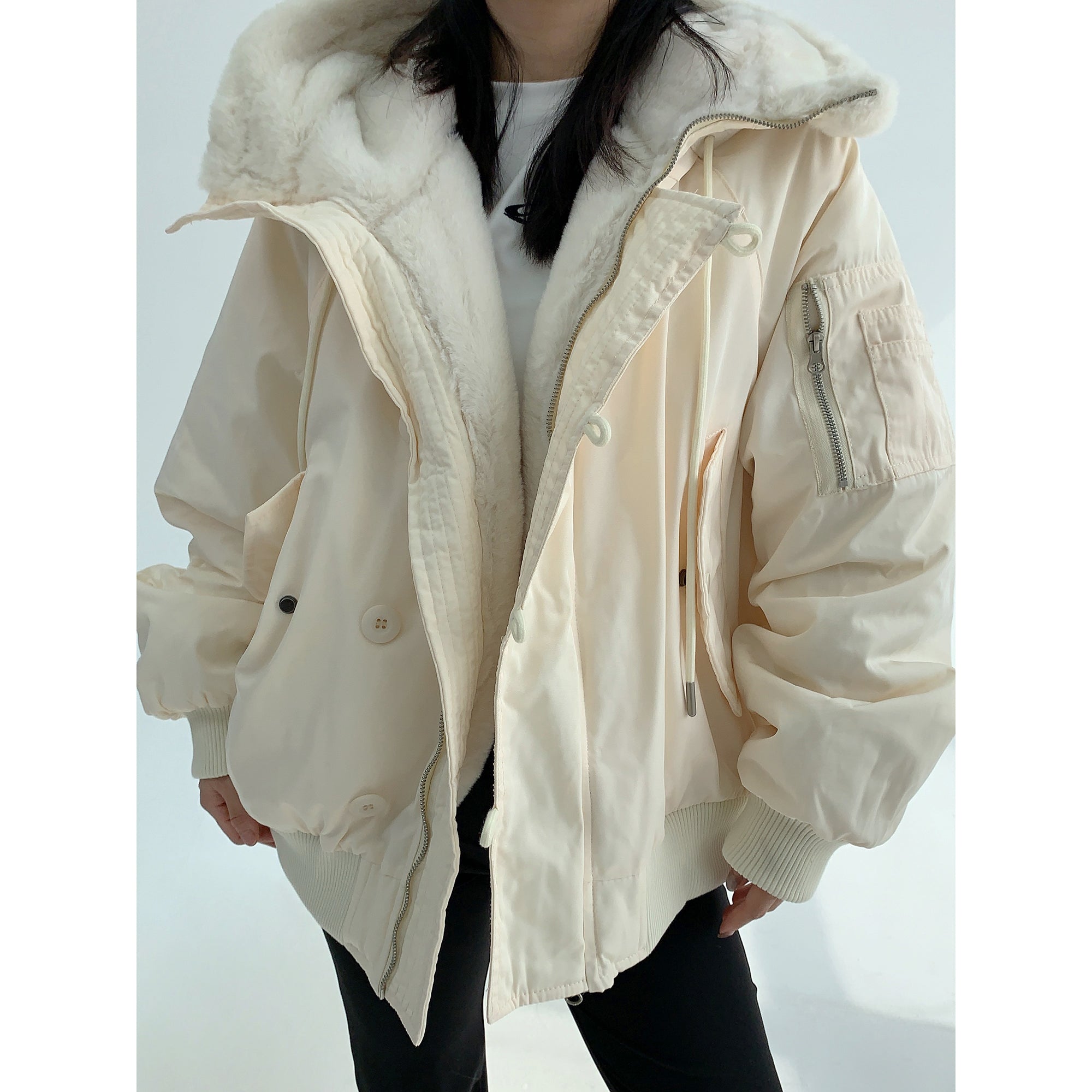 Fur Inner Casual Hooded Jacket MW9687