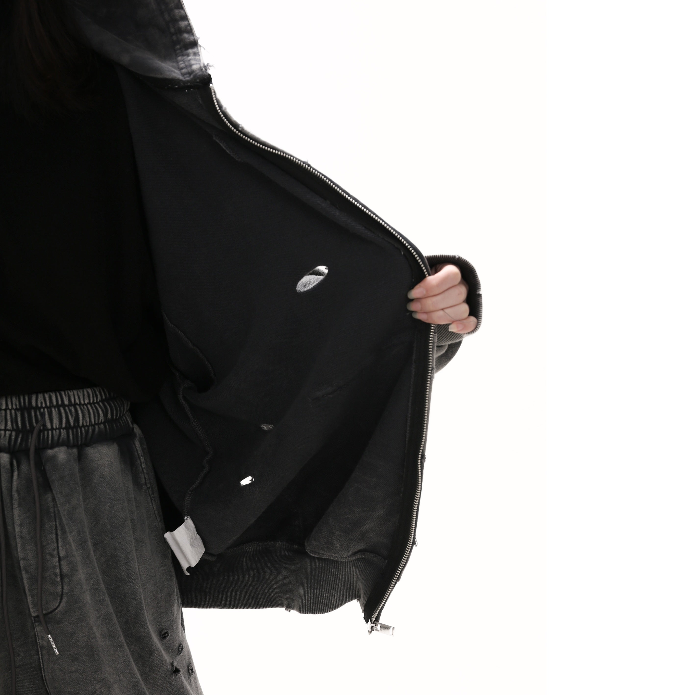 パコビーカー 、蓋 、黒ホルダー 、ブレード2点（共にジャンク品） Ripped Distressed Hooded Sweat Parka GB7023