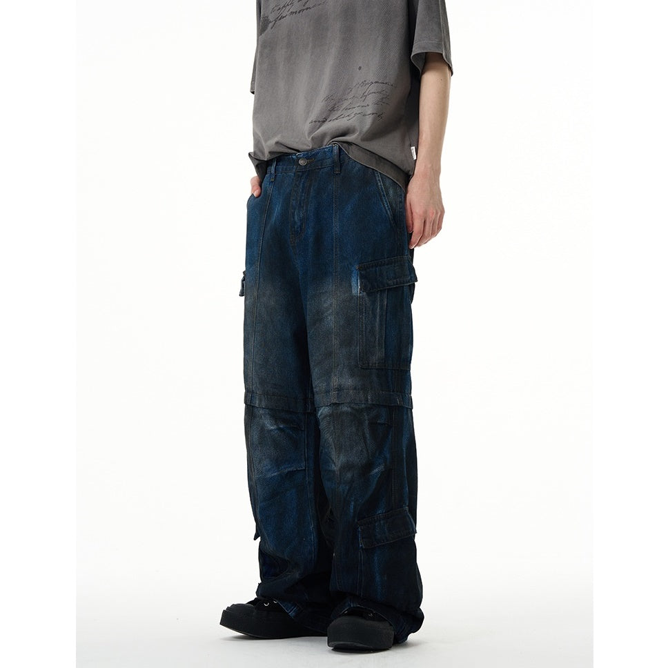 Dirty Dye Wasteland Design Work Cargo Jeans MW9099