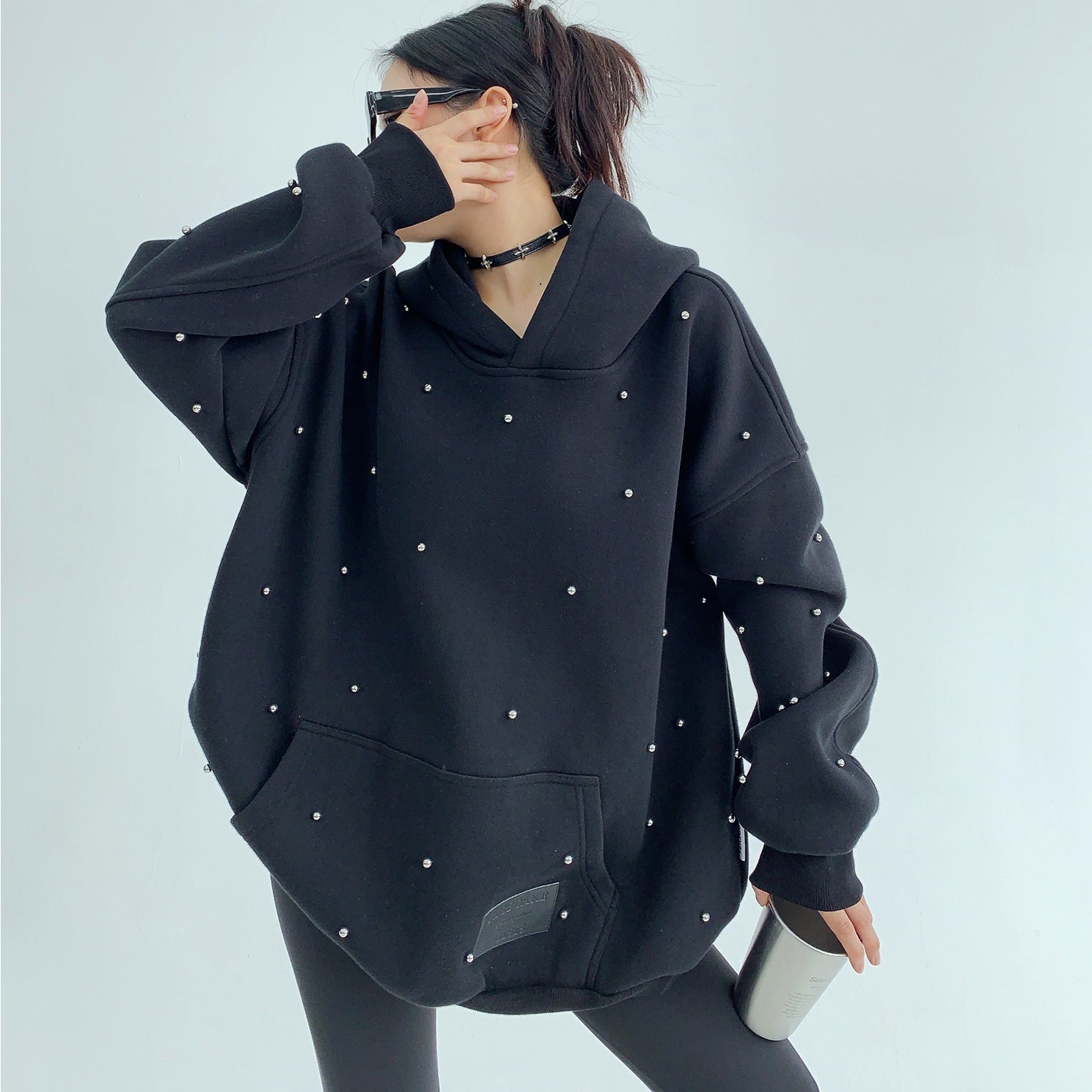 Heavyweight Beaded Loose Hoodie MW9515