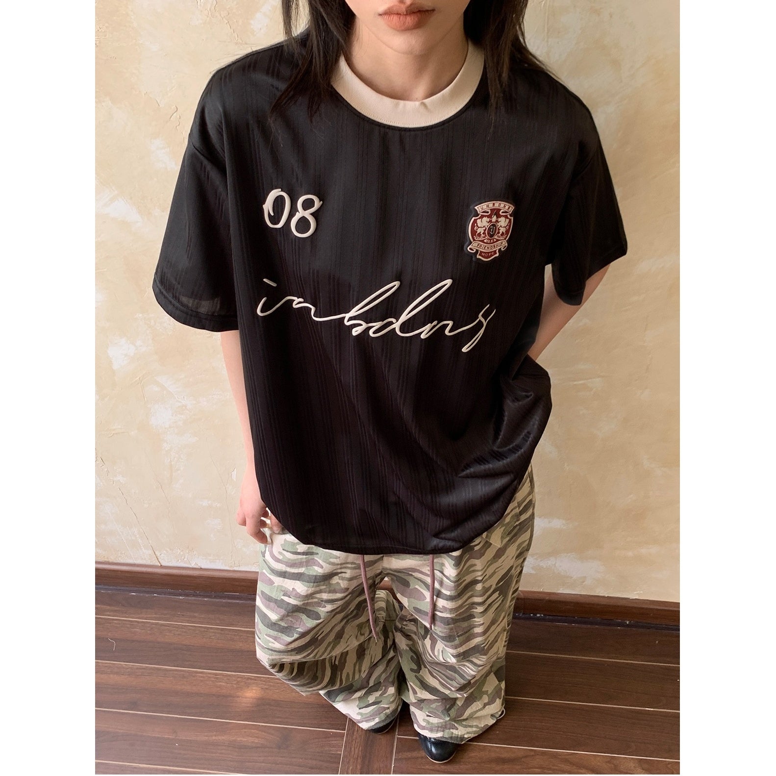 Ringer Neck Satin Sporty T-Shirt AP7012