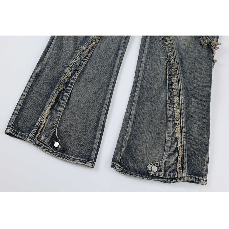 Deconstruction Split Heavy Wash Cargo Jeans MW10061