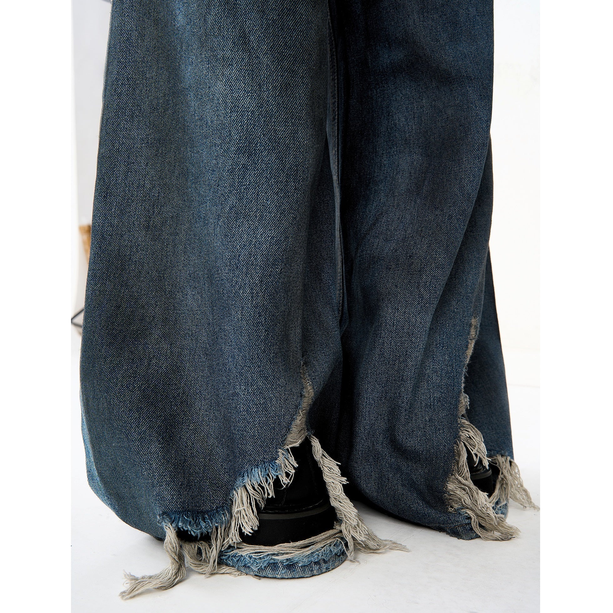 Ripped Street Loose Mop Wide-leg Vintage Jeans HG7171