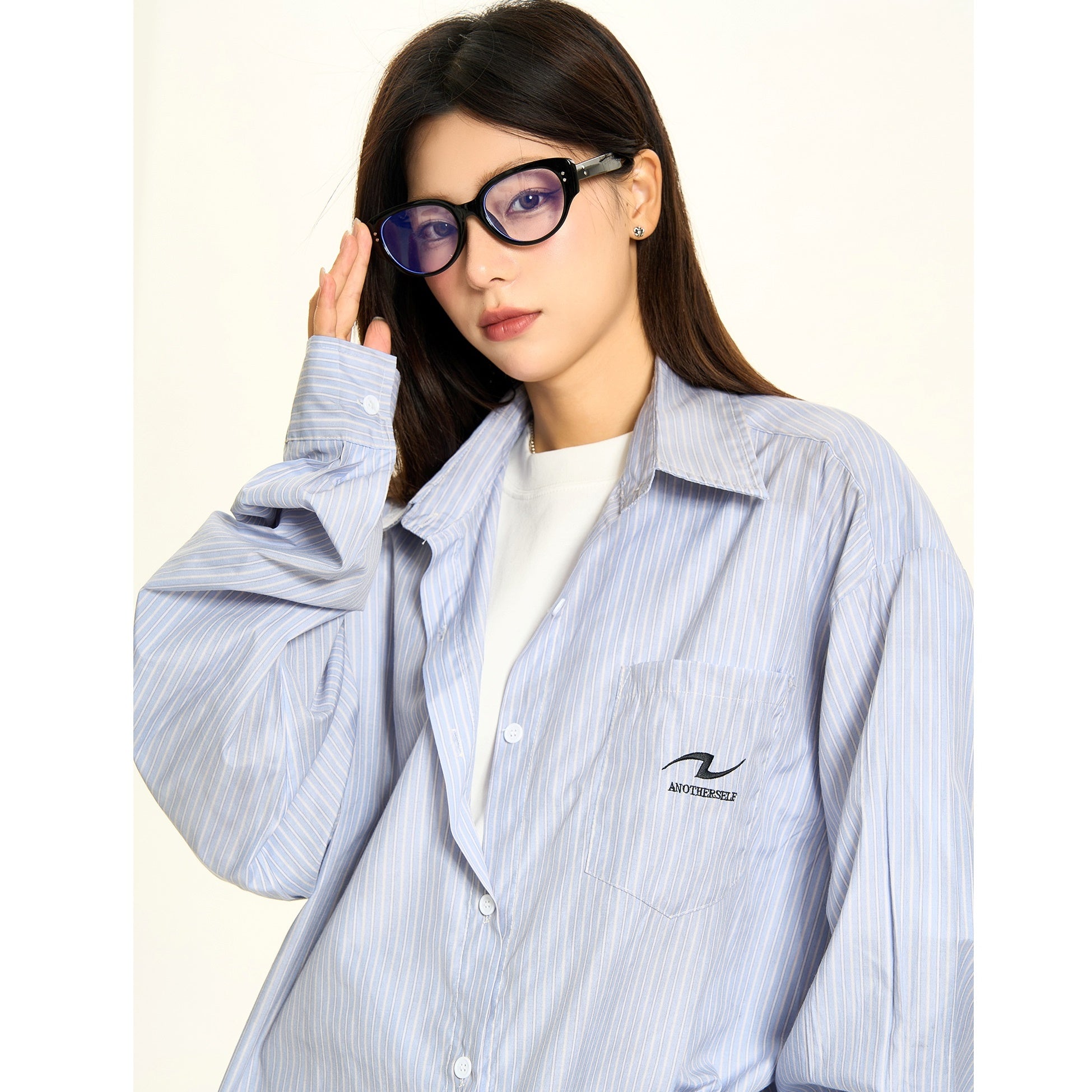 Dirty Style Vertical Stripes Long-sleeved Shirt MW9404