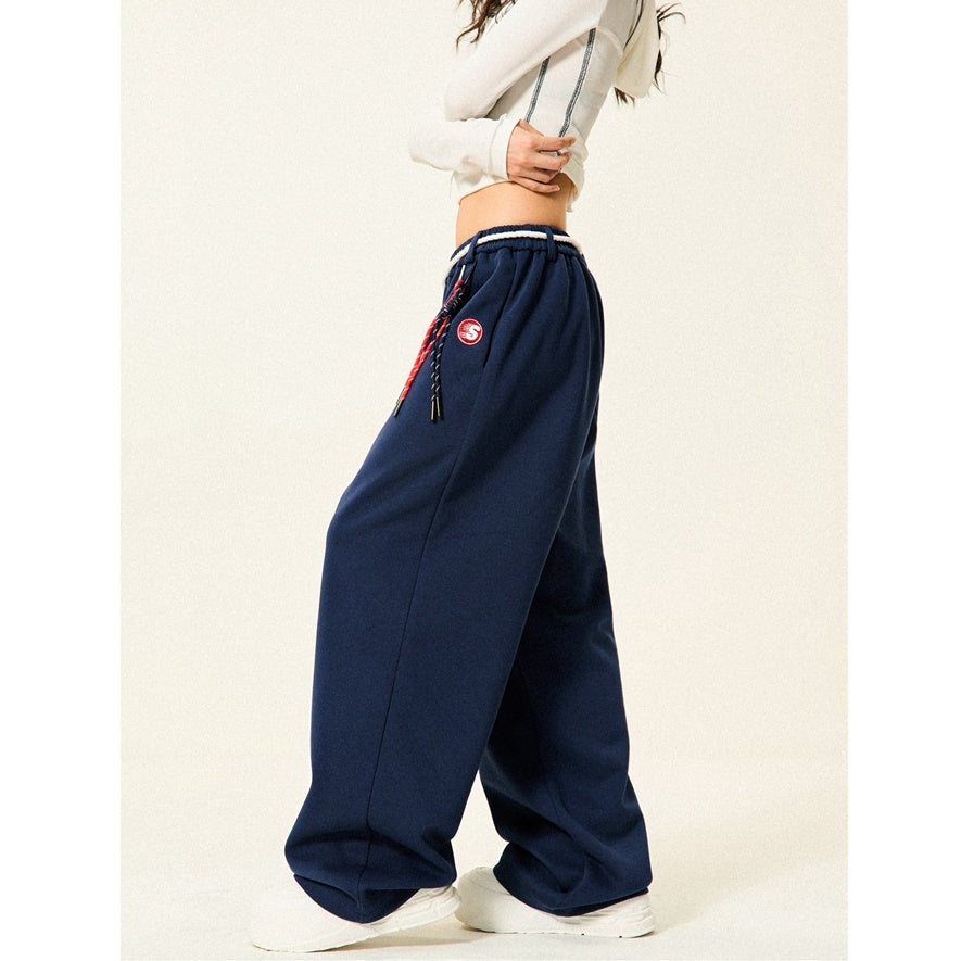 Braided Rope Loose Straight Sweatpants YS014