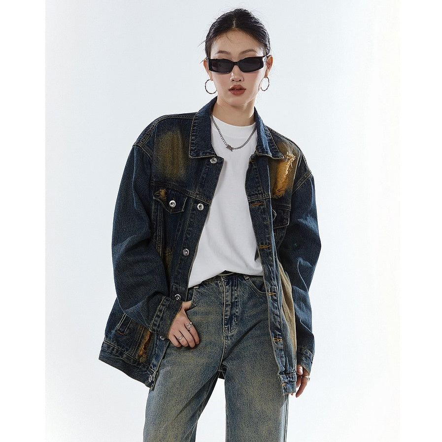 Vintage Washed Loose Denim Jacket MW9323