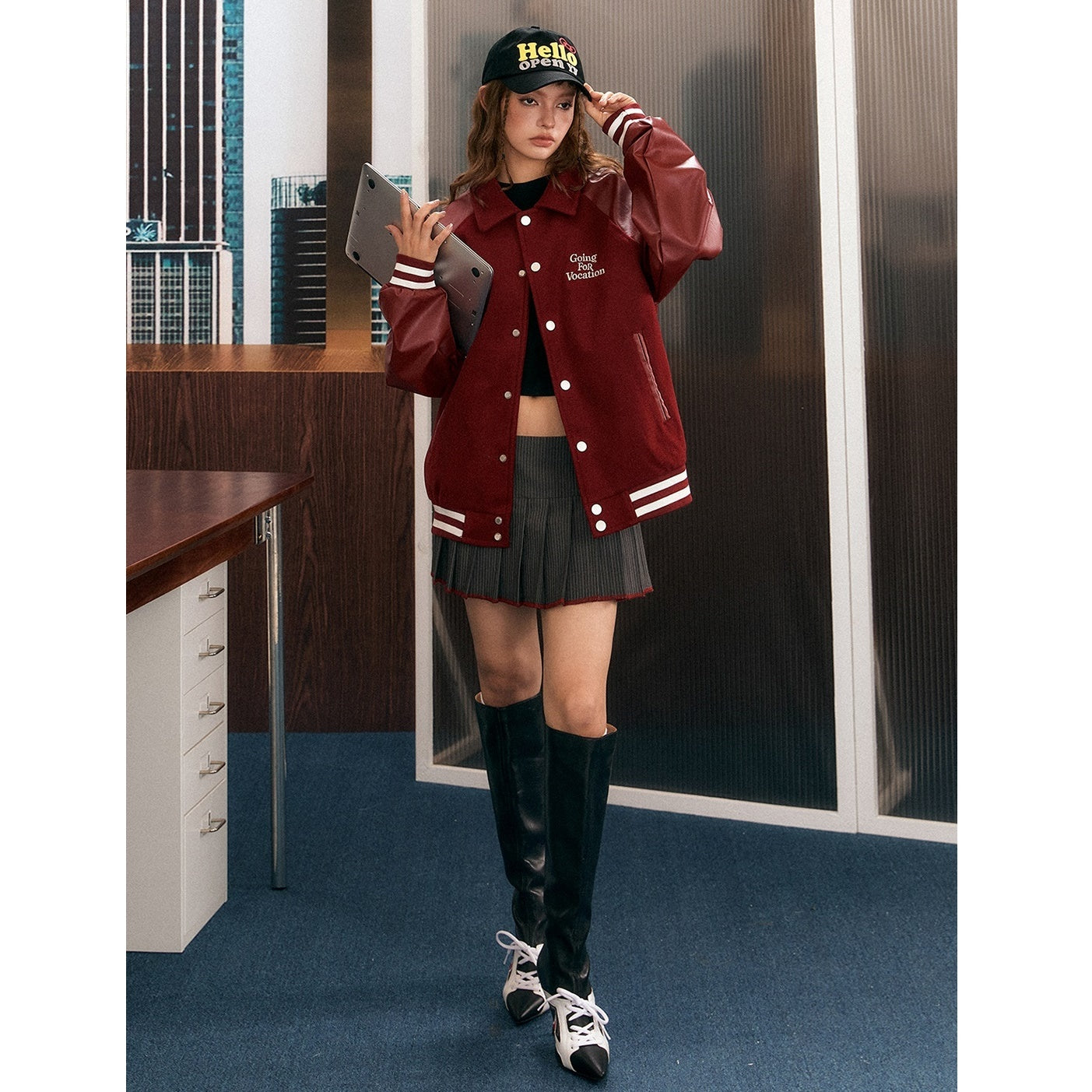 Baseball Style Retro PU Leather Jacket EZ166