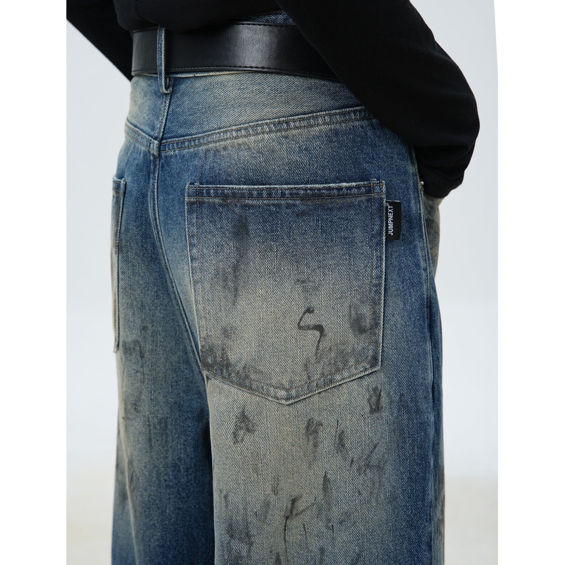 Dirty Ink Ripped Loose Straight Jeans MW9495