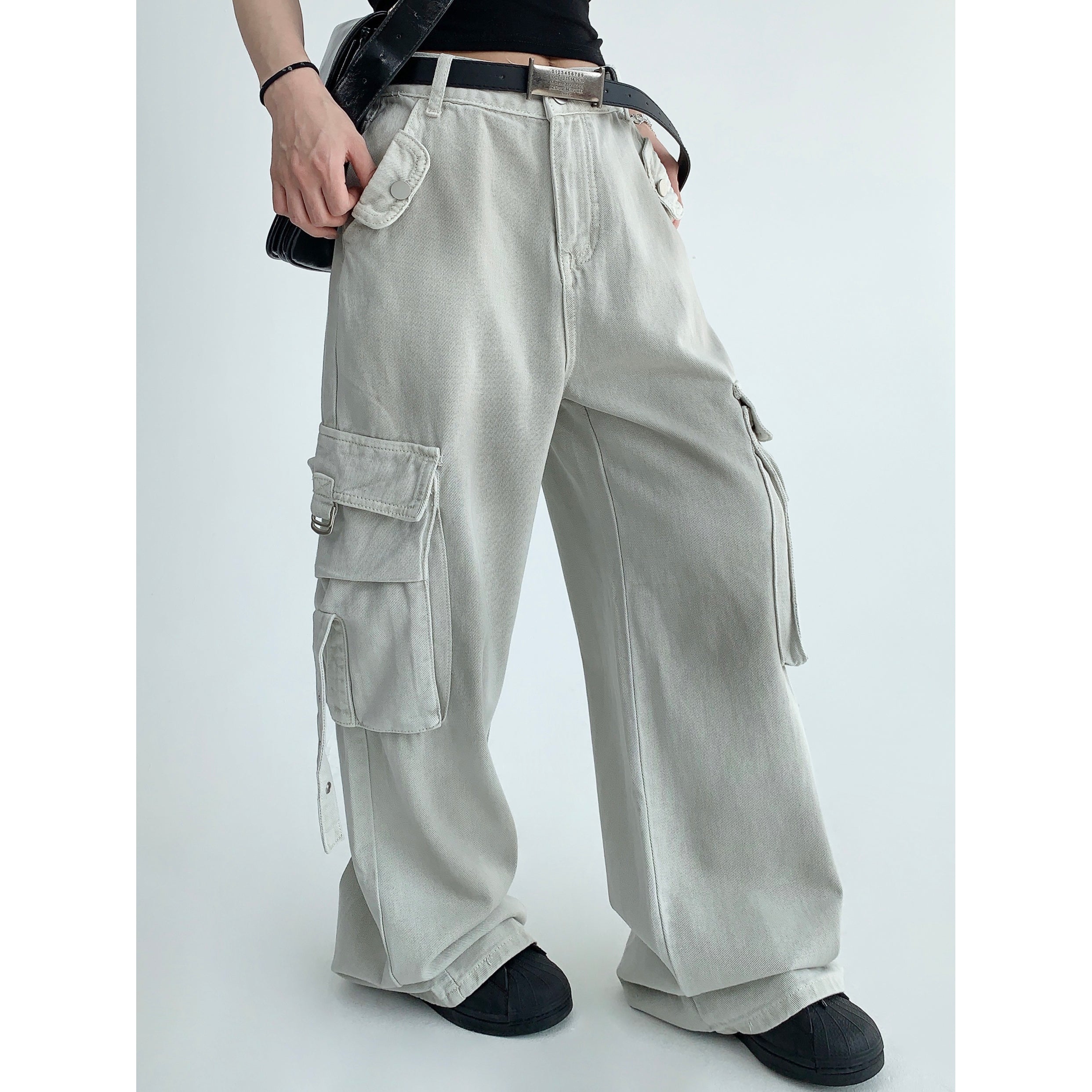 Washed & Distressed Work Cargo Pants MW9053