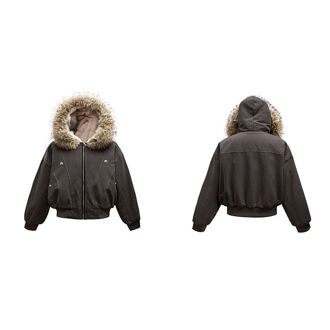 Fur Collar Work Style Hooded Blouson MW9807