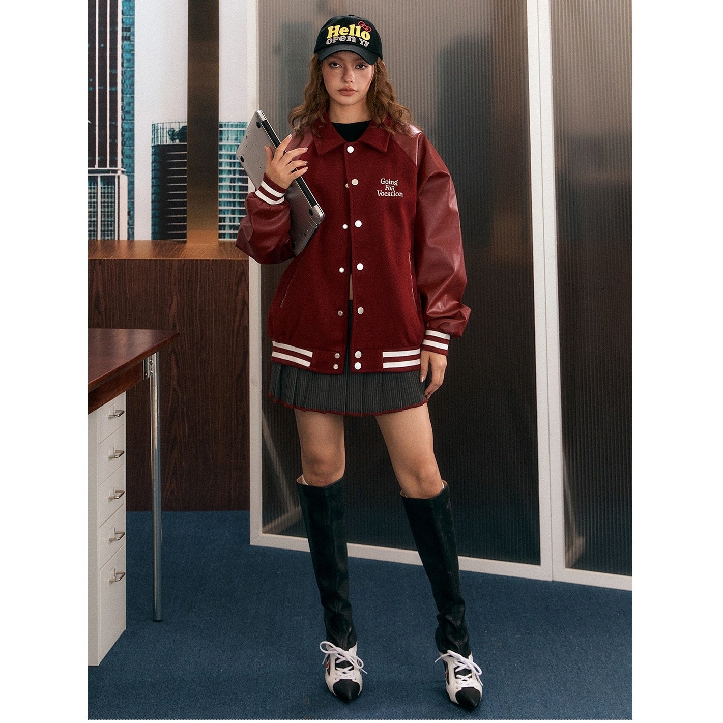 Baseball Style Retro PU Leather Jacket EZ166