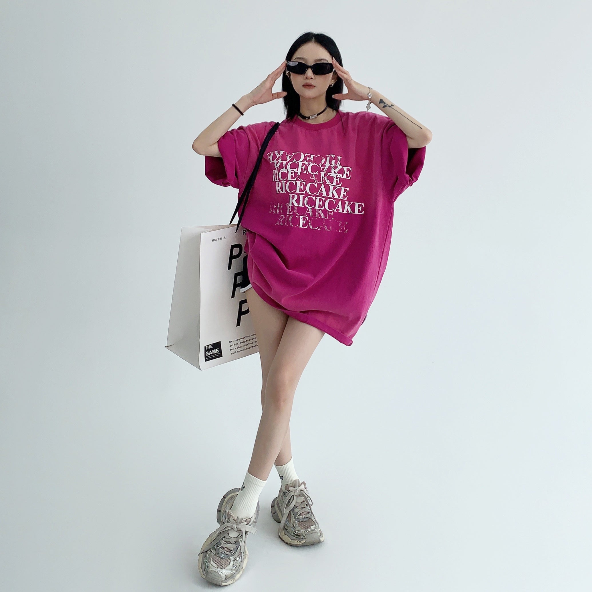 Aged Gradient Lettering Loose T-Shirt MW9088