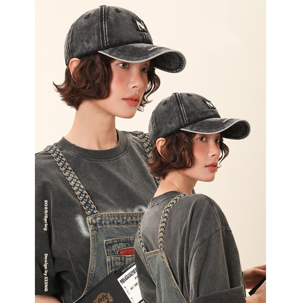 Letter Embroidery Washed Cap MW10119