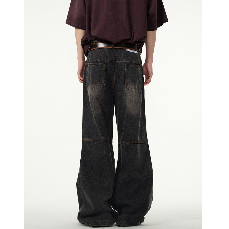 Deconstructed Switching Design Loose Flare Jeans MW9062