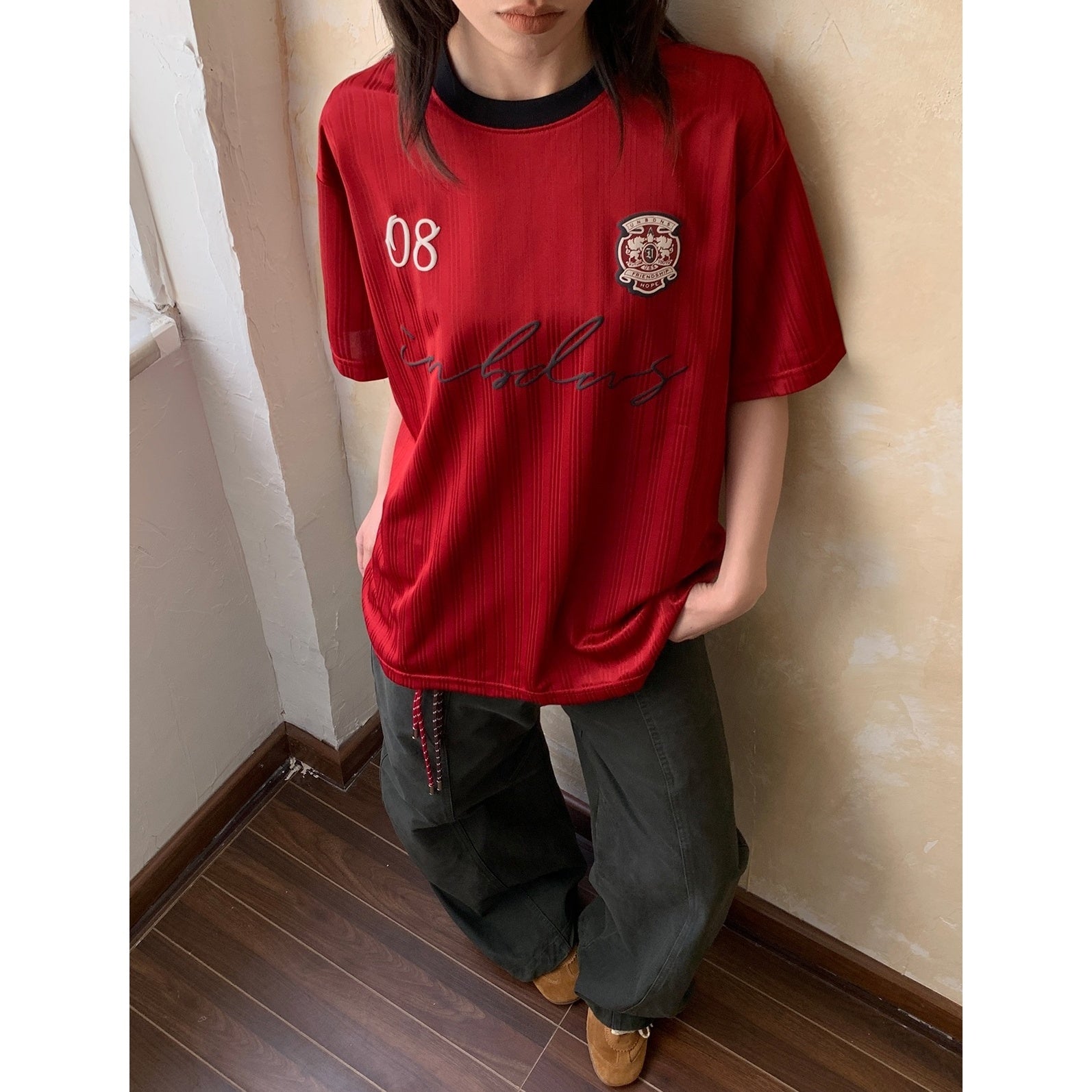 Ringer Neck Satin Sporty T-Shirt AP7012
